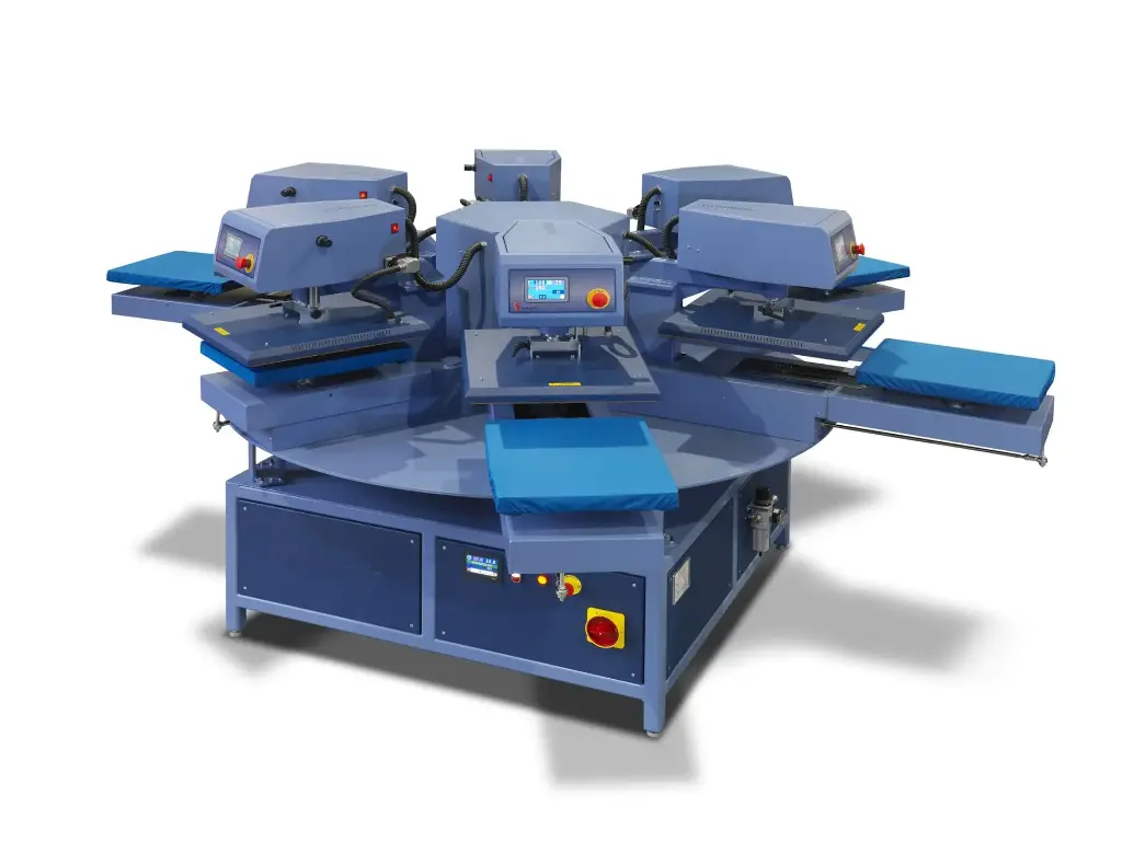 TRANSMATIC - Carosello CA 1000 con 6 stazioni indipendenti per la stampa di qualunque tipo di transfer - CA 1000/6