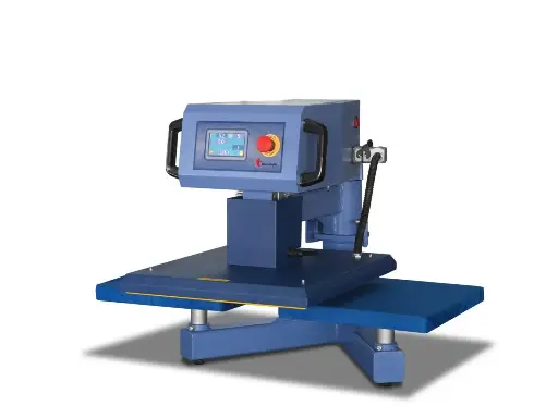 [REV 5 SA] TRANSMATIC - Pressa a caldo a funzionamento elettrico con doppio piano di lavoro e piatto riscaldante mobile a pantografo - REV 5 SA