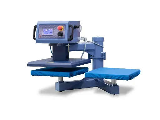 [TS 5P] TRANSMATIC - Pressa a caldo a funzionamento pneumatico con doppio piano di lavoro e piatto riscaldante mobile a pantografo - TS 5P